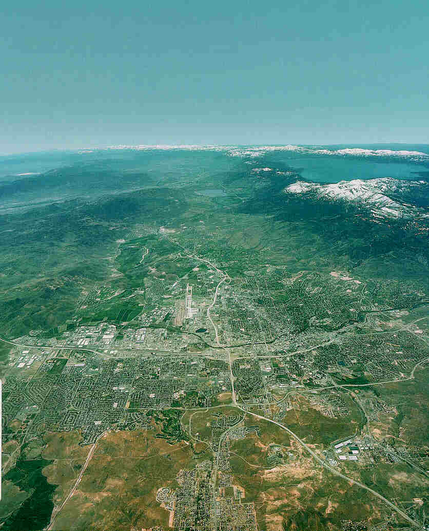 Aerial Photo of Reno and Lake Tahoe